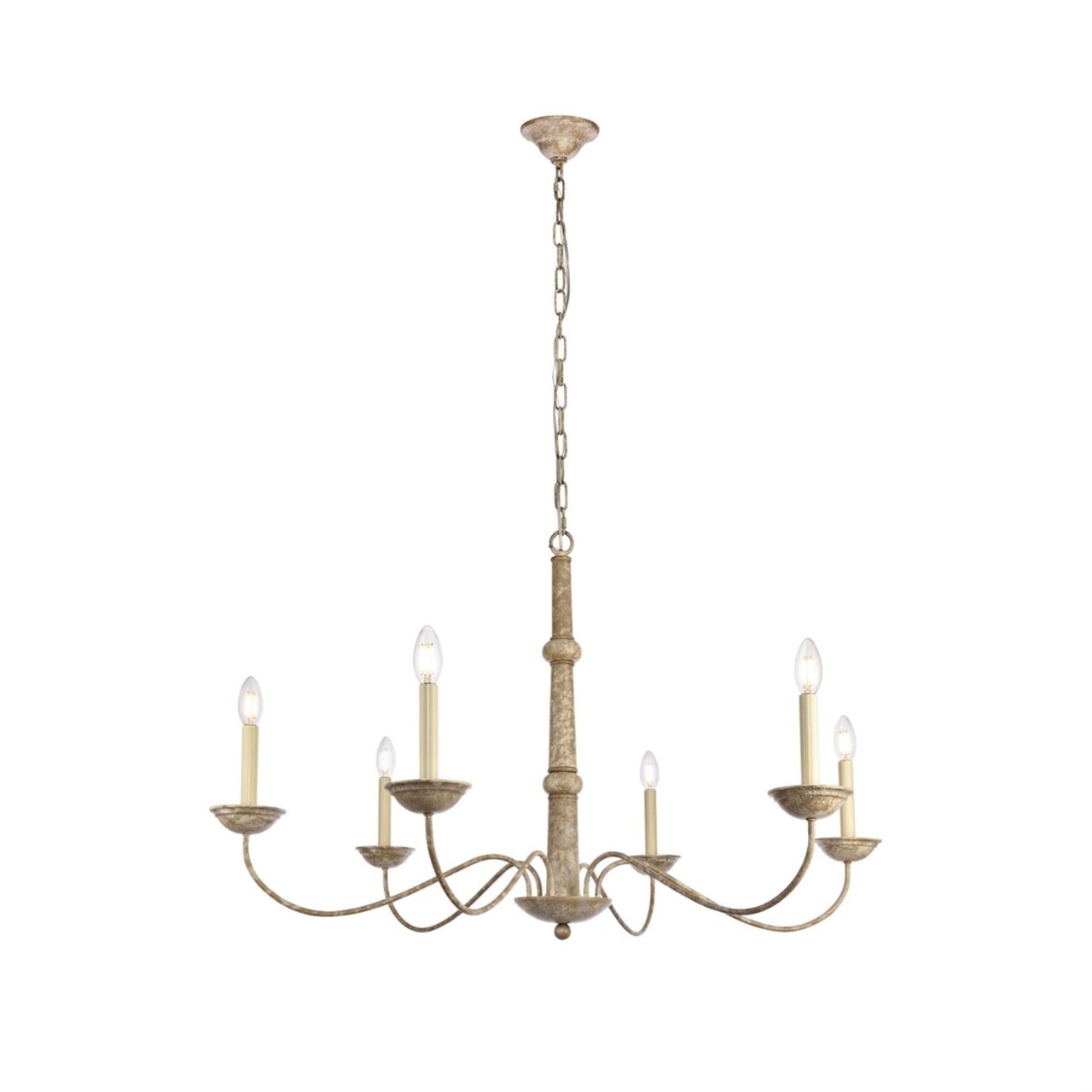 Merritt Collection Chandelier D39.8 H24 Lt:6 Weathered Dove Finish